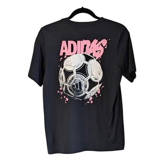 adidas Other - Adidas NEW Soccer Graphic Tee Boys Large Black Pink Athletic T-Shirt